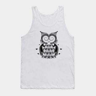 Owl black print. Tank Top